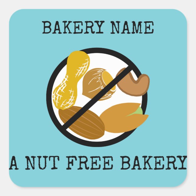 Peanut Tree Nut Free Bakery Label Custom Color (Front)