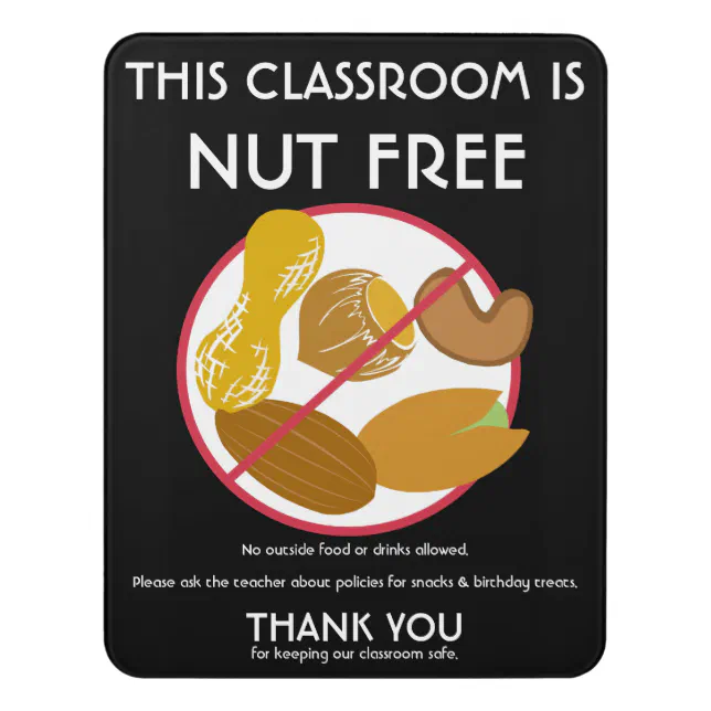 Peanut Tree Nut Free Classroom School Personalized Door Sign | Zazzle peanut-tree-nut-free-classroom-school-personalized-door-sign-zazzle