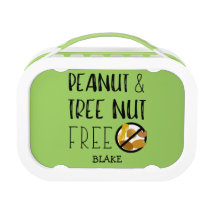 Peanut Tree Nut Free Lunch Personalized Green Lunch Box