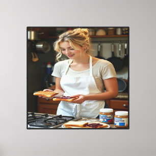 Peanutbutter and Jelly Sandwich Custom Canvas Print