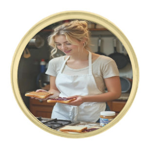 Peanutbutter and Jelly Sandwich Custom Gold Finish Lapel Pin