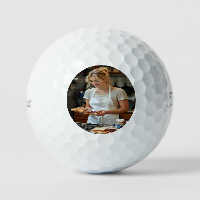 Peanutbutter and Jelly Sandwich Custom Golf Balls (Front)