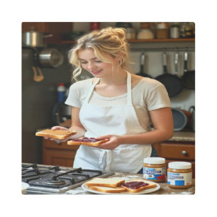 Peanutbutter and Jelly Sandwich Custom Metal Print