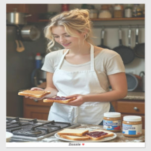 Peanutbutter and Jelly Sandwich Custom Sticker