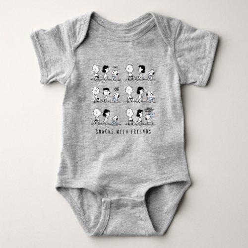 Peanuts  3 Friends  Snacks Baby Bodysuit