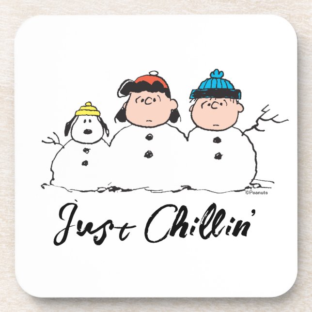 Peanuts | 3 Person Snowman Beverage Coaster (Front)