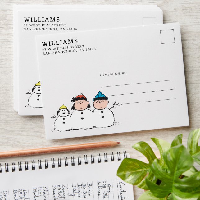 Peanuts | 3 Person Snowman Envelope (Stacked)