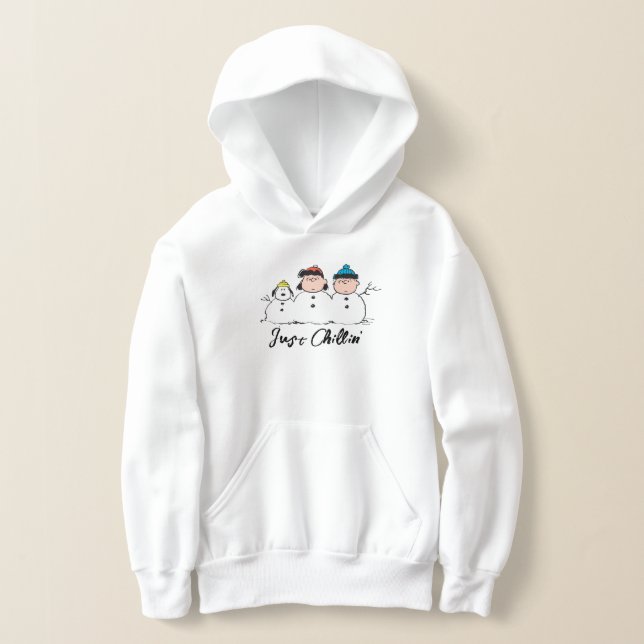 Peanuts | 3 Person Snowman Hoodie (Laydown)