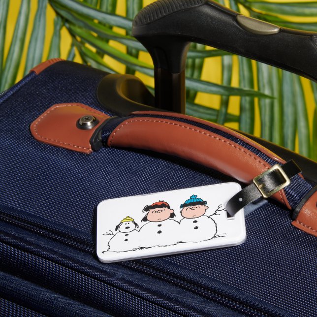 Peanuts | 3 Person Snowman Luggage Tag (Front Insitu 3)