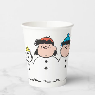 Peanuts   3 Person Snowman Paper Cups