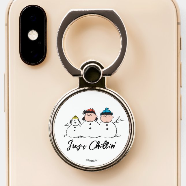 Peanuts | 3 Person Snowman Phone Ring Stand (Close Up)