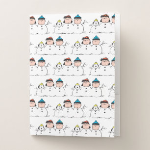 Peanuts   3 Person Snowman Pocket Folder