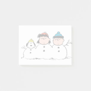 Peanuts 3 Person Snowman Post-it Notes