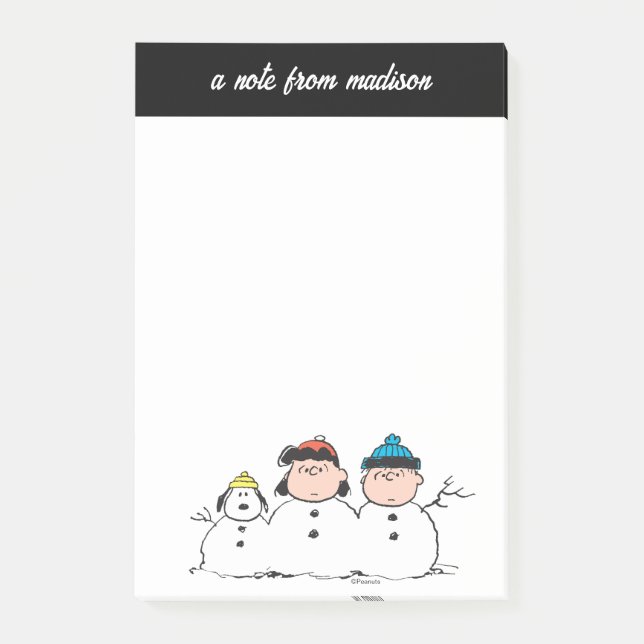 Peanuts | 3 Person Snowman Post-it Notes (Front)