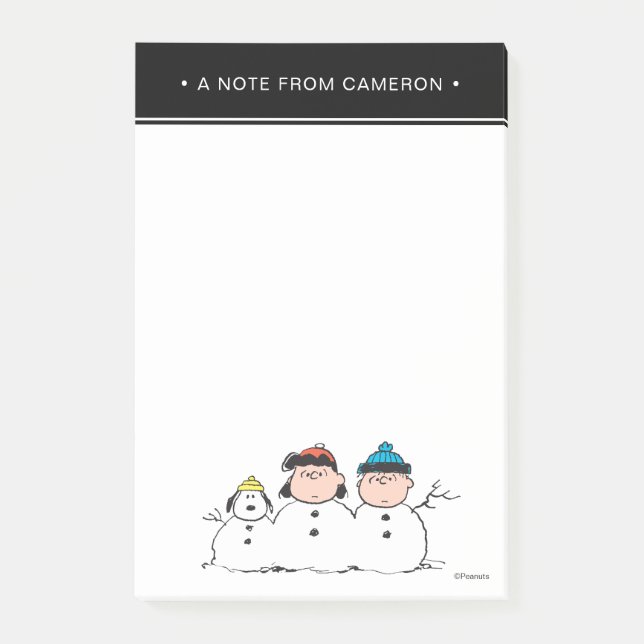 Peanuts | 3 Person Snowman Post-it Notes (Front)