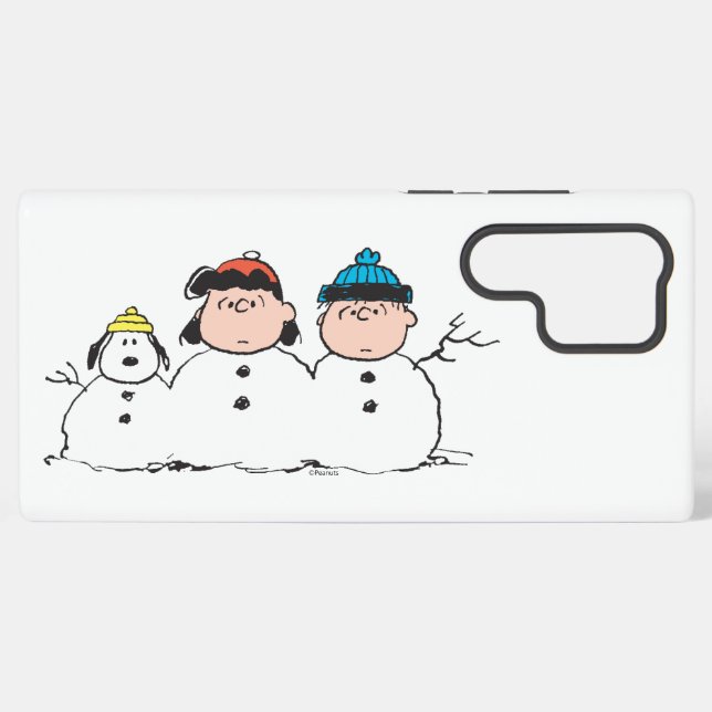 Peanuts | 3 Person Snowman Samsung Galaxy Case (Back Horizontal)