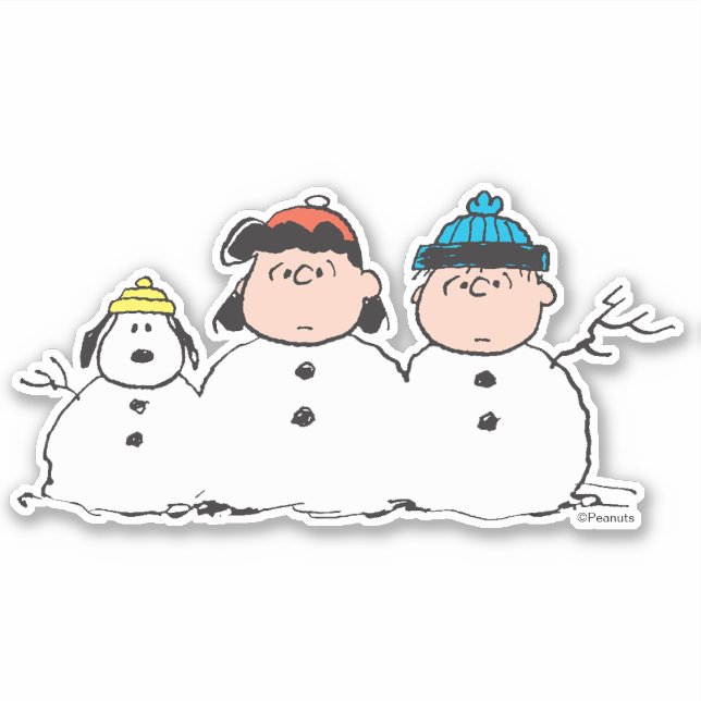 Peanuts | 3 Person Snowman Sticker (Front)