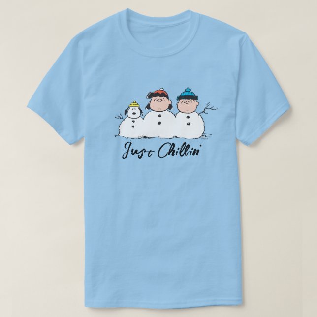 Peanuts | 3 Person Snowman T-Shirt (Design Front)