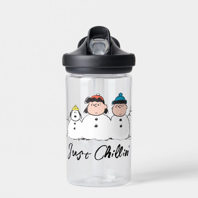 Peanuts | 3 Person Snowman Water Bottle (Front)