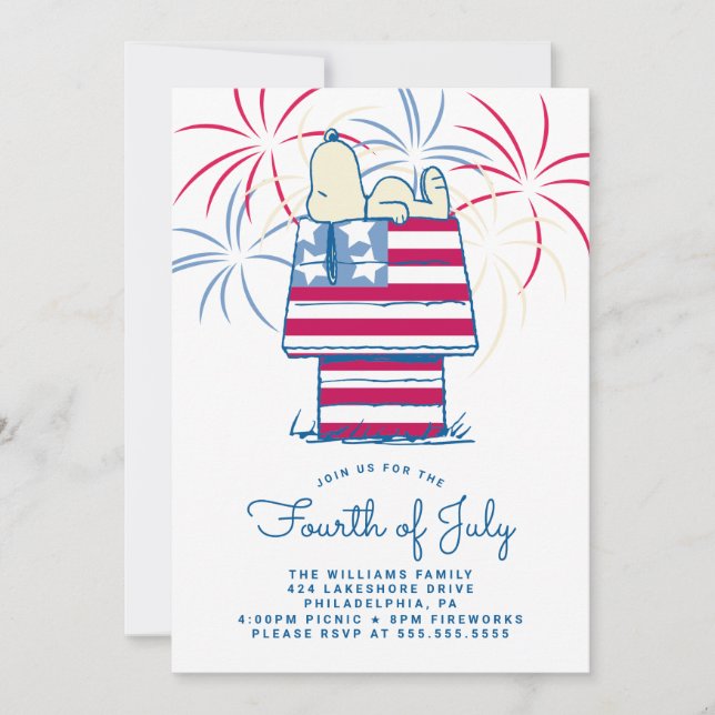 Peanuts 4th of July Picnic Holiday Card (Front)