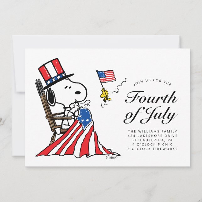 Peanuts 4th of July Picnic Holiday Card (Front)