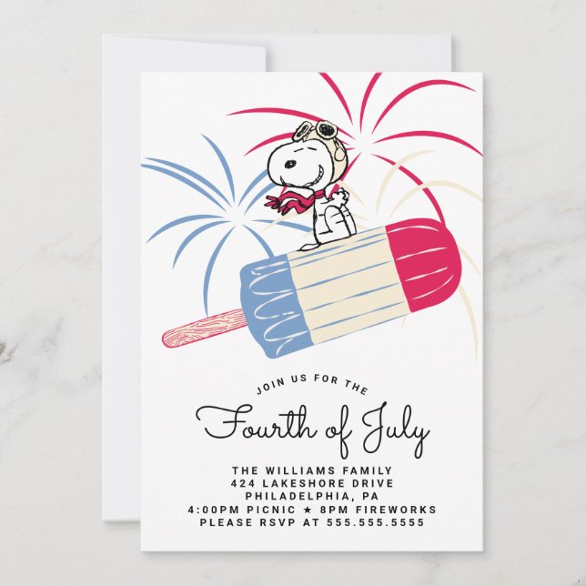 Peanuts 4th of July Picnic Holiday Card (Front)