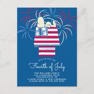 Peanuts 4th of July Picnic Invitation Postcard
