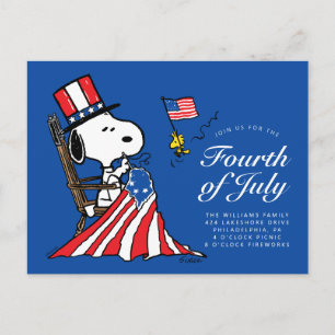Peanuts 4th of July Picnic Invitation Postcard