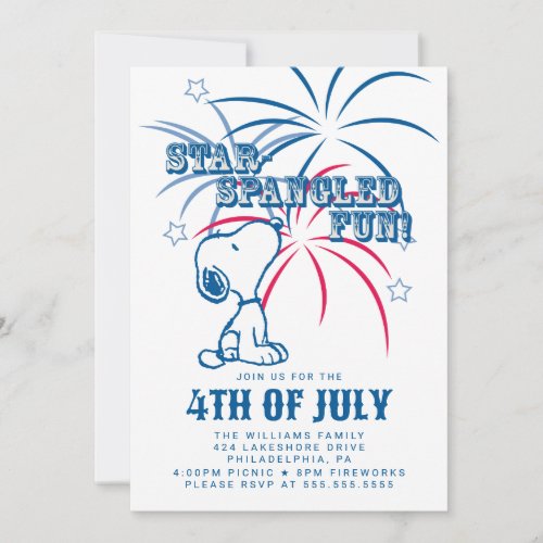 Peanuts 4th of July Star Spangled Fun Holiday Card