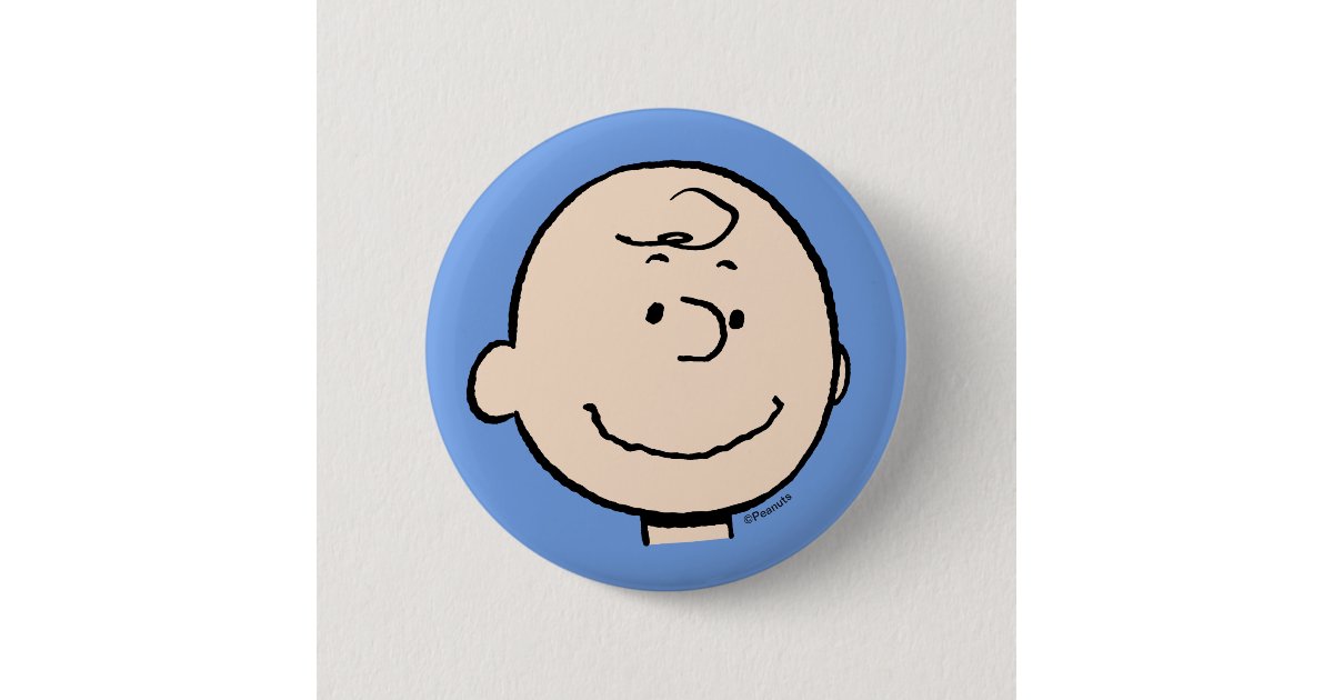 Peanuts | A Charlie Brown Smile Button | Zazzle