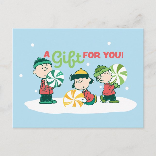 Peanuts | A Gift For You Holiday Postcard (Front)