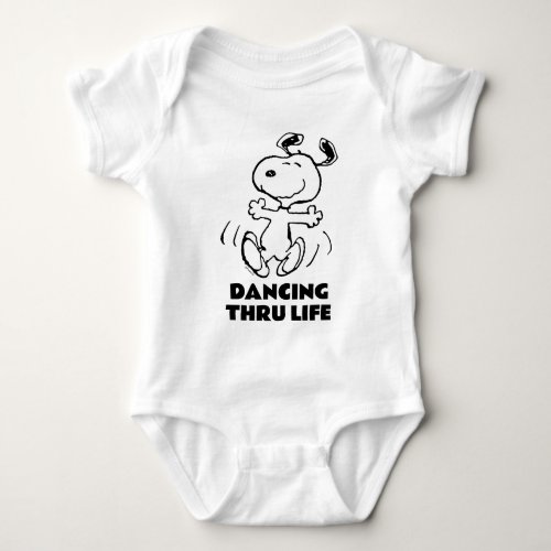 Peanuts  A Snoopy Happy Dance Baby Bodysuit