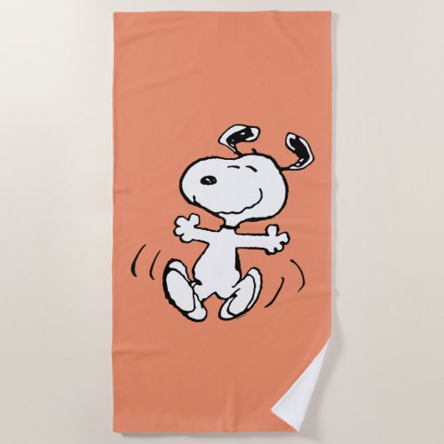 Peanuts  A Snoopy Happy Dance Beach Towel