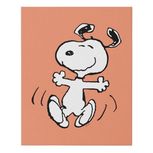 Peanuts  A Snoopy Happy Dance Faux Canvas Print