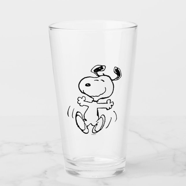 Peanuts | A Snoopy Happy Dance Glass (Front)