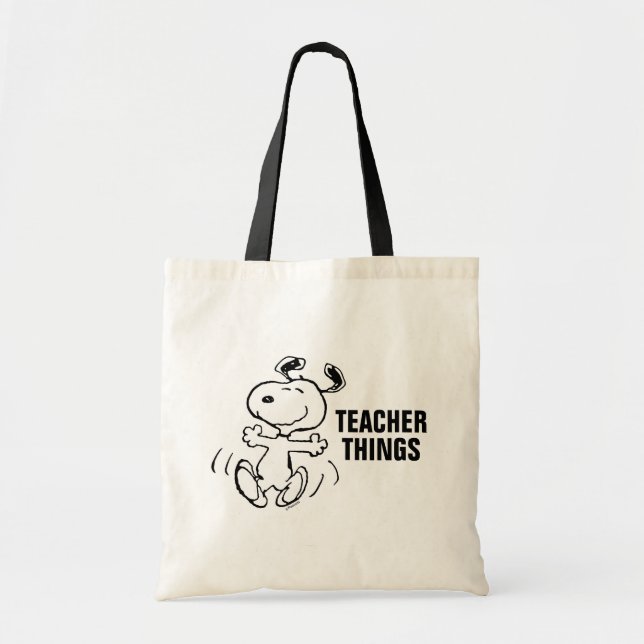 Peanuts | A Snoopy Happy Dance Teacher Tote Bag (Front)