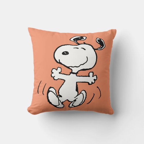 Peanuts  A Snoopy Happy Dance Throw Pillow