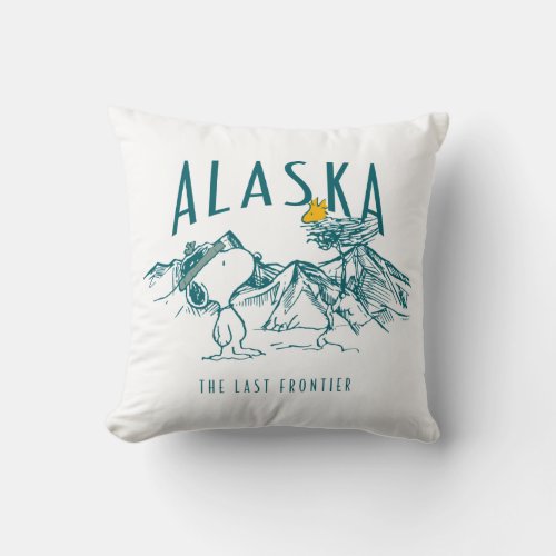 Peanuts  Alaska The Last Frontier Throw Pillow