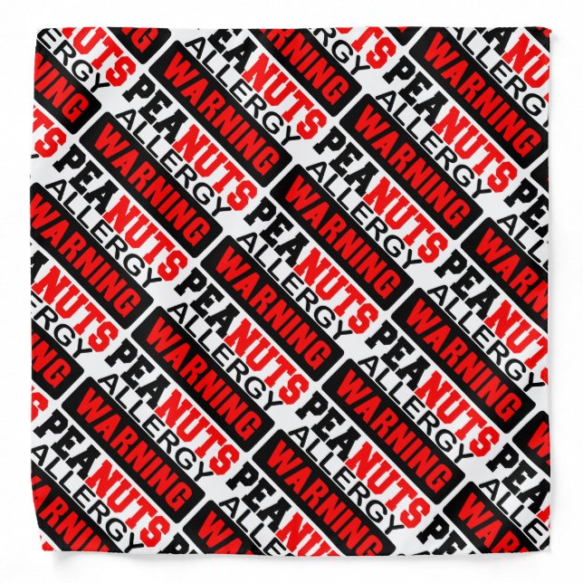 Peanuts Allergy Warning Bandana (Front)