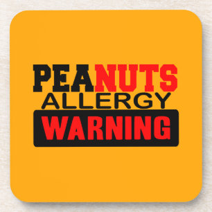 Peanuts Allergy Warning Coaster
