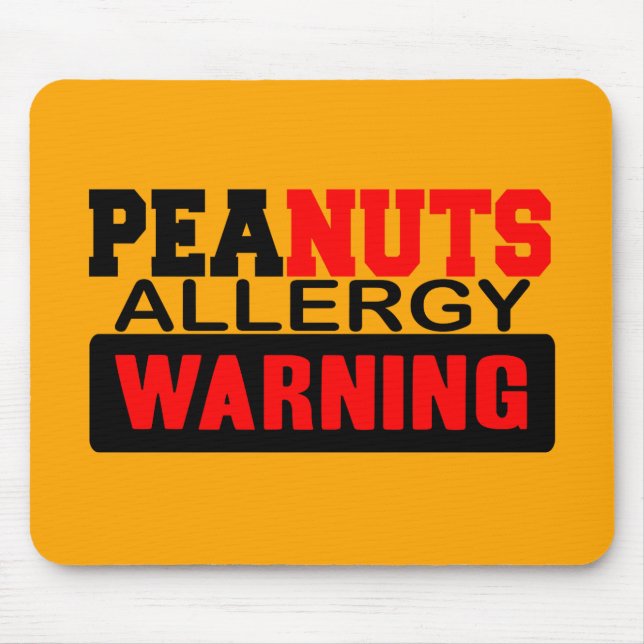 Peanuts Allergy Warning Mouse Pad (Front)