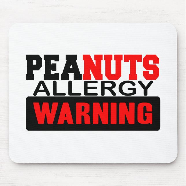 Peanuts Allergy Warning Mouse Pad (Front)