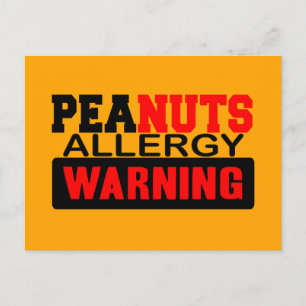 Peanuts Allergy Warning Postcard