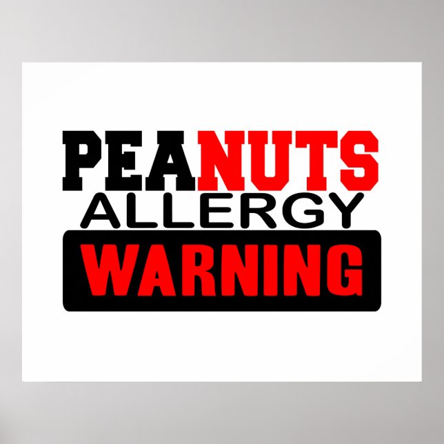 Peanuts Allergy Warning Poster (Front)