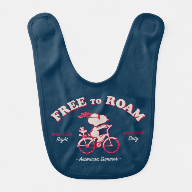 Peanuts | American Summer Free To Roam Baby Bib (Front)
