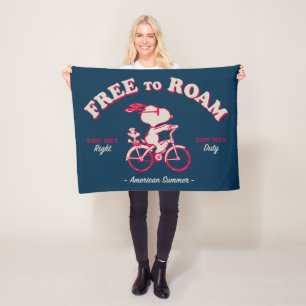 Peanuts American Summer Free To Roam Fleece Blanket