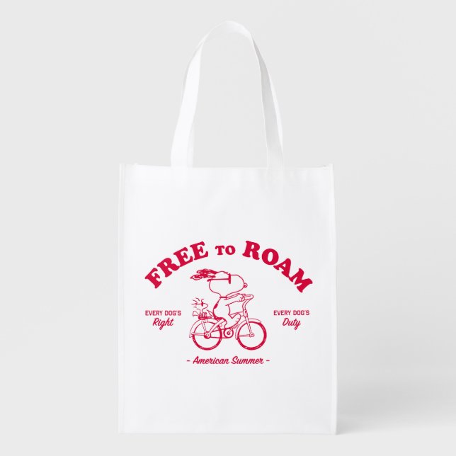 Peanuts | American Summer Free To Roam Grocery Bag (Front)
