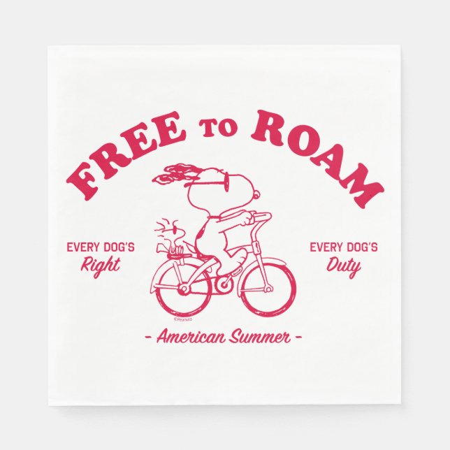 Peanuts | American Summer Free To Roam Napkins (Front)