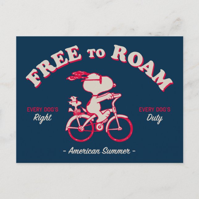 Peanuts | American Summer Free To Roam Postcard (Front)
