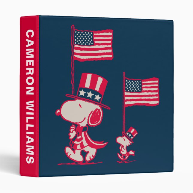 Peanuts | American Summer Old Glory 3 Ring Binder (Front/Spine)
